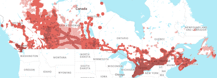 Rogers' network coverage